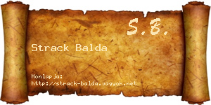 Strack Balda névjegykártya